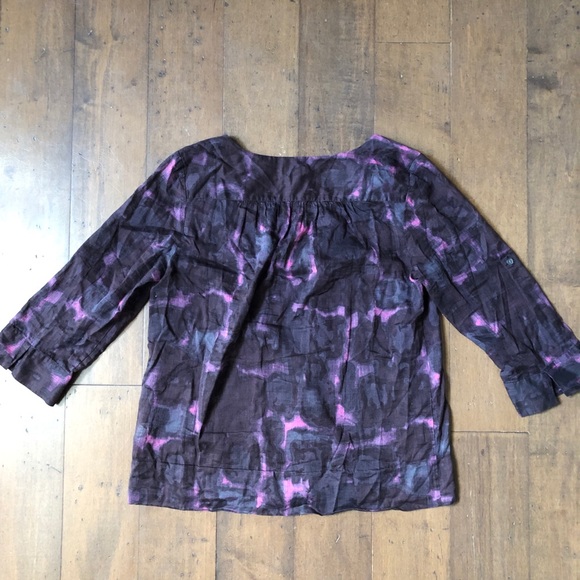 J. Crew Ink Blossom Studded Tunic w/ Tie Front Top - Picture 5 of 5